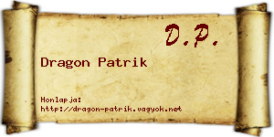 Dragon Patrik névjegykártya